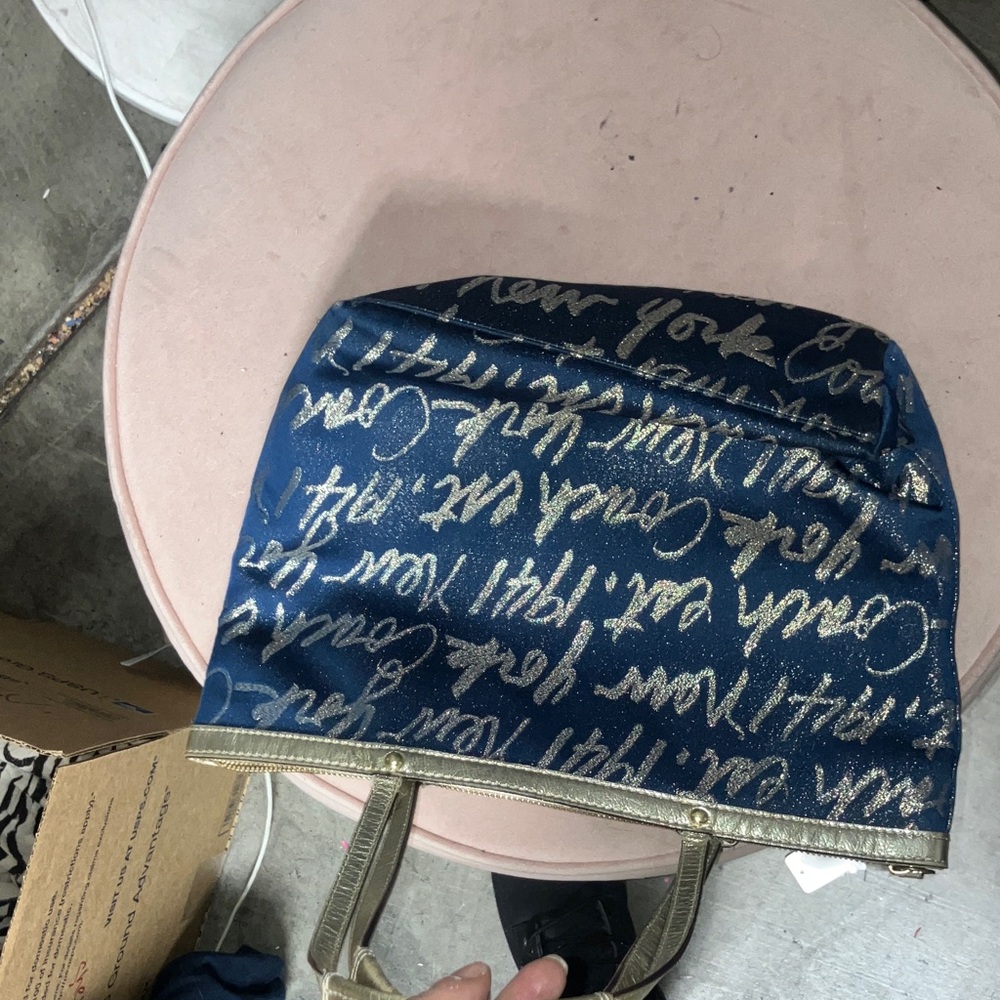 Coach Navy and Gold Tote Bag - Picture 4 of 6